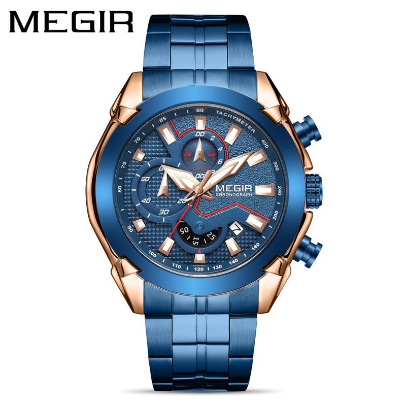 Men'S Watch, Large Dial Chronograph Calendar, Luminous Waterproof Steel Belt Men'S Watch 2065