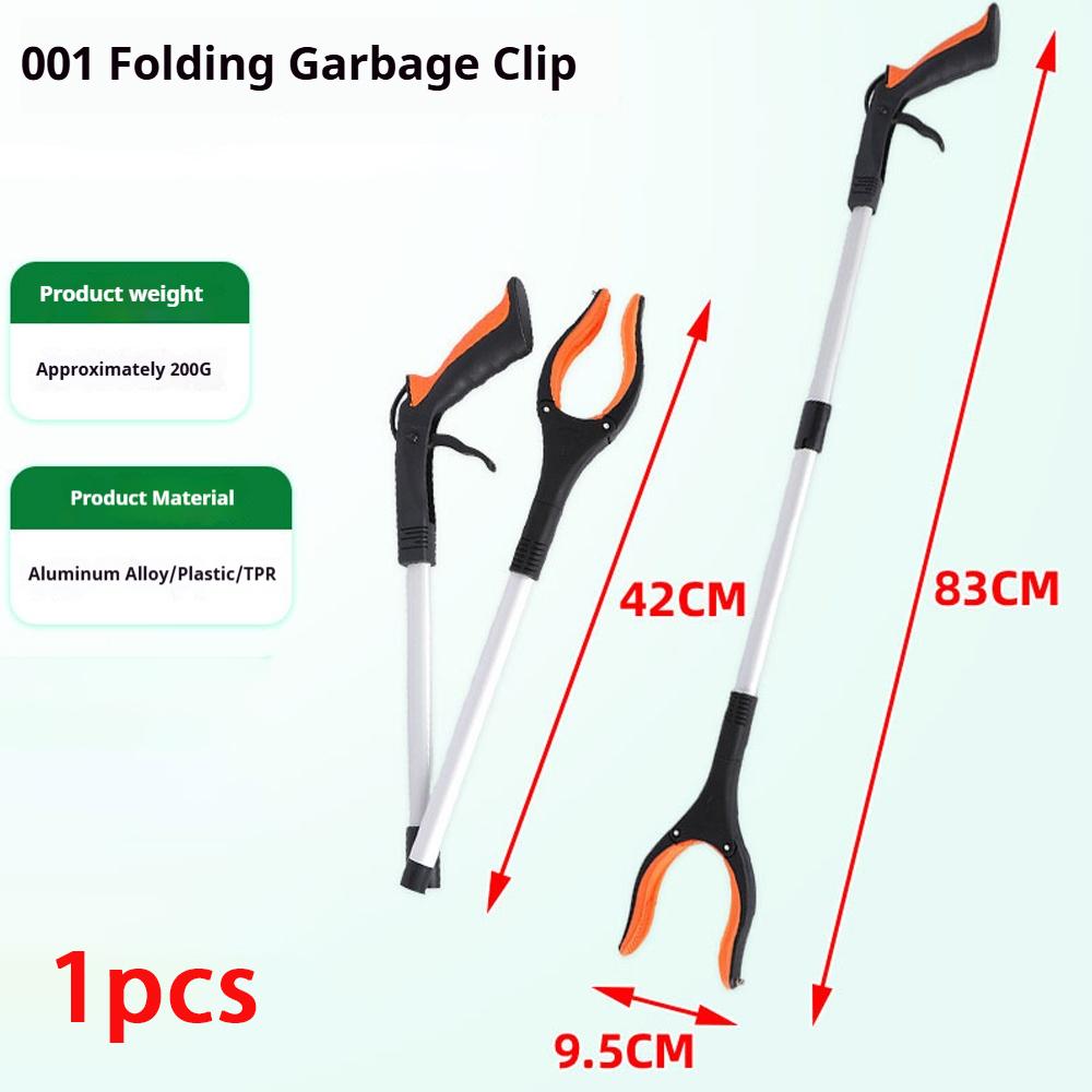 

Foldable Trash Picker Grabber Tool 83cm Long Reach Claw Magnetic Tip Aluminum Alloy Litter Picker For Fruit/ Trash помаранчевий