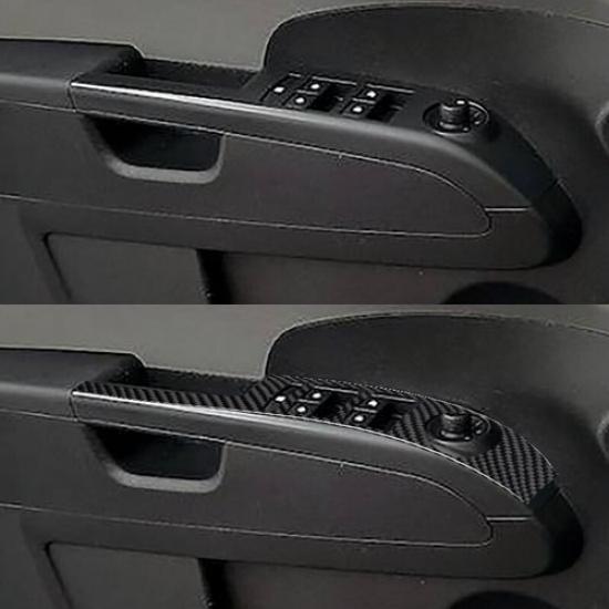 4pcs For Chevrolet Sonic 12-16 Carbon Fiber Door Window Switch Panel Cover Trim