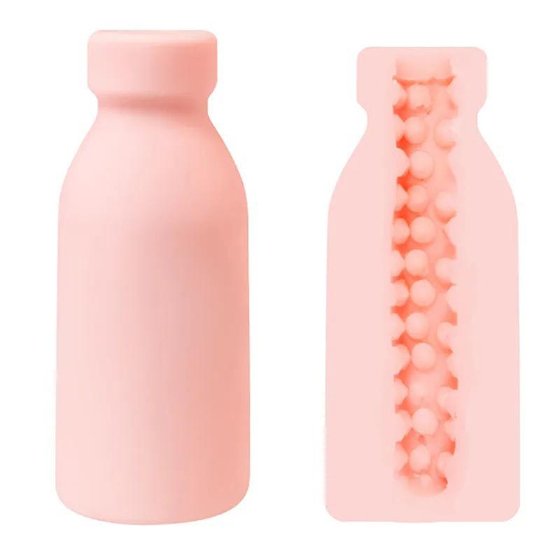 Milk Bottle Shape Male Masturbation Cup Tpe Masturbator Soft Emulational Vaginal Bulge Adult Sex Toys For Men Penis Trainer