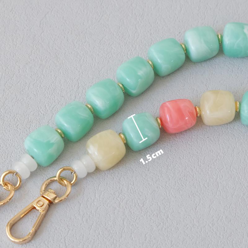 Neue Mode Damen Tasche Accessoire Abnehmbare Candy Perlenketten Niedlich Acryl Luxus Riemen Damen Elegante Tasche Acryl Griffkette