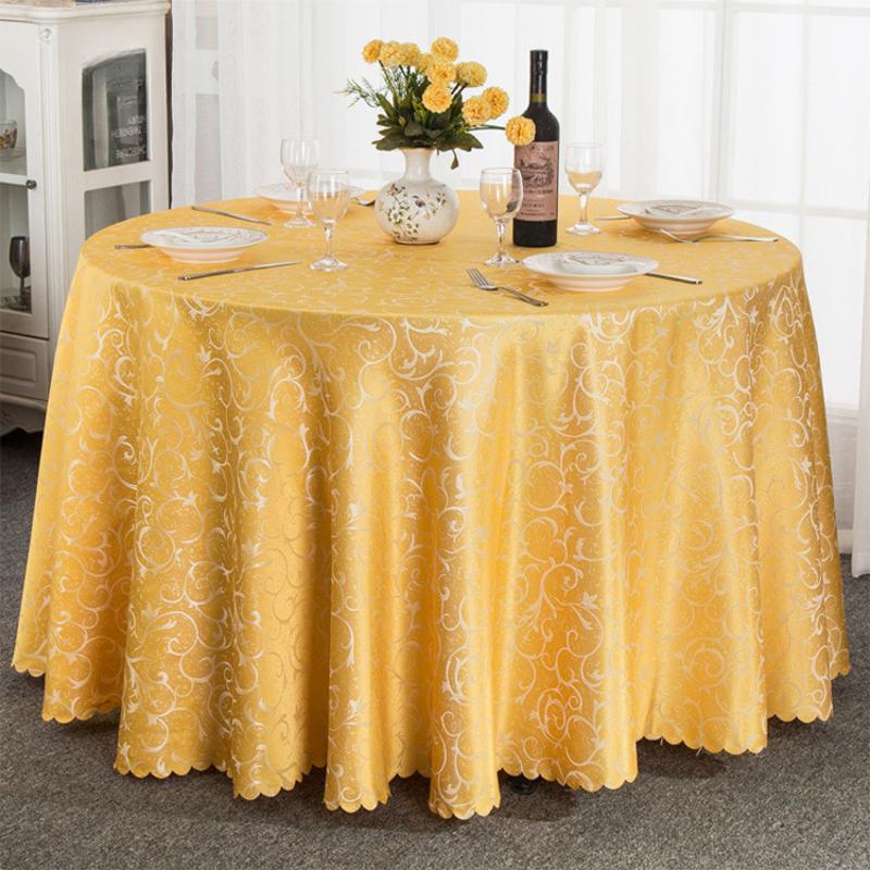Luksus rødt rundt hotell Spisebordduk Firkantet Gyldenblomstret Bryllupsbord Skjørttrekk Dekorasjon Fest Restaurant Duk