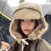 Thickened Lamb Wool Ear Protection Lei Feng Hat Children's Winter Big Head Circumference Outdoor Cold and Warm Plush Ear Protection Hat