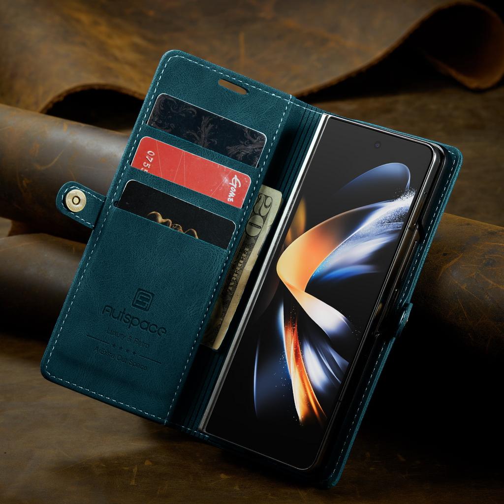 Suitable for Samsung Z Fold7 Business Phone Case, Galaxy Z Fold5 Anti-drop Flip Cover with Card Slot Phone Leather Case