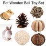 Small Pet Natural Wooden Handmade Ball Set Hamster Rat Mice Toy Accessories