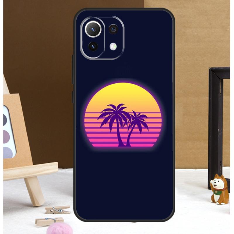 80s Retrowave Neon Palms Tree Case For Xiaomi 13T 14 Pro 11T 12T 12 13 Lite POCO X6 X3 X4 X5 F5 Pro F3 M5s M6 Pro Cover