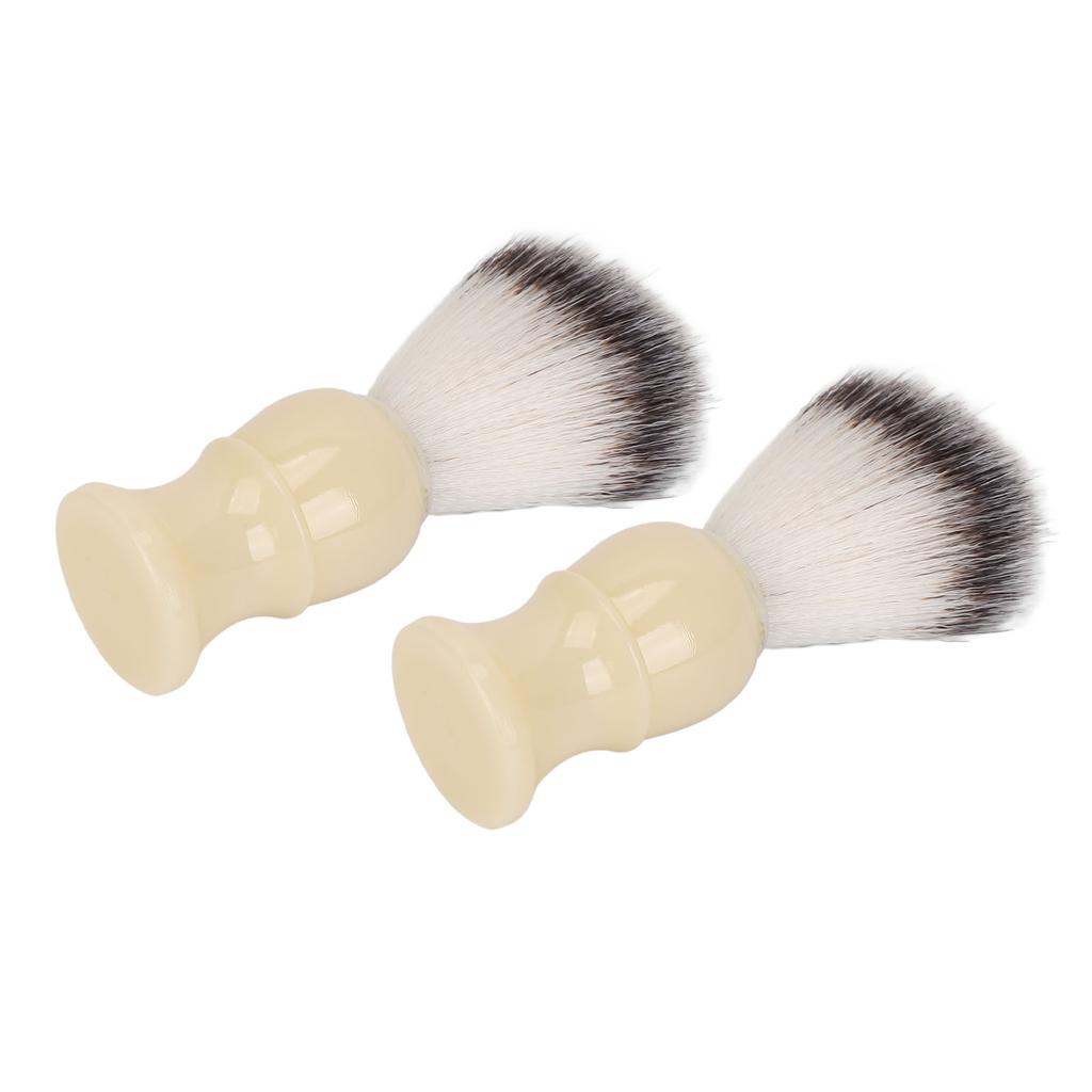 2pcs Men Beard Soap Brush Fine Synthetic Bristles Beard Brush Foam Moustache Trimming Grooming Tool