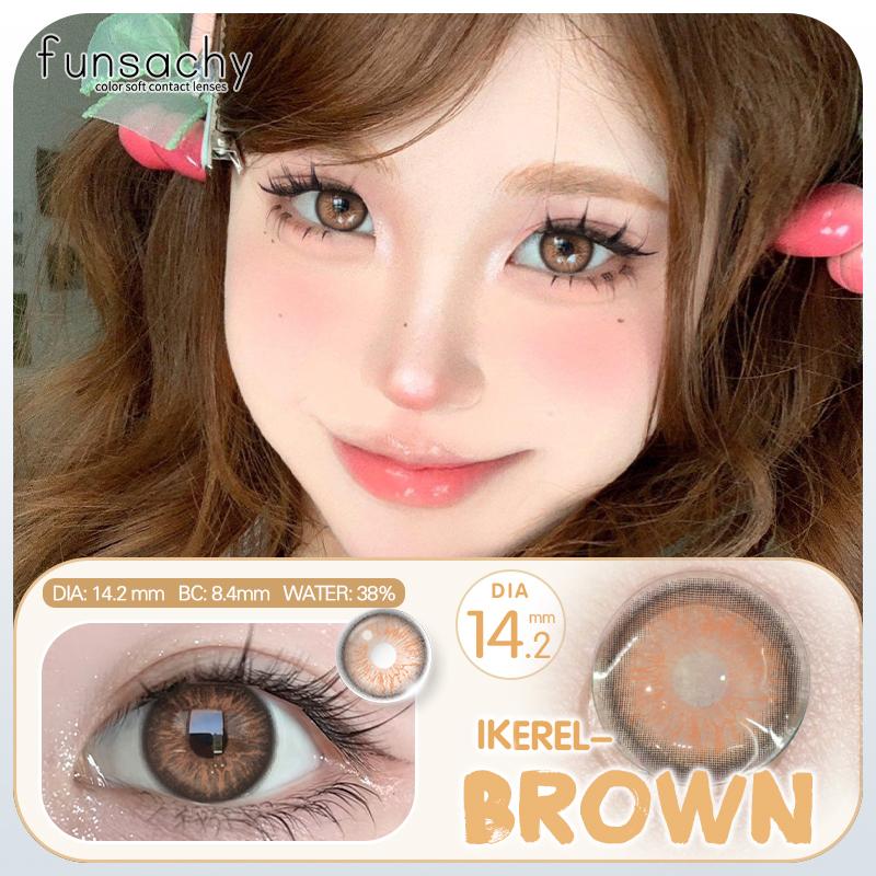 FUNSACHY 2pcs Colored Contact Lenses for Eyes Natural Look Brown Eye Lenses Eye Makeup Beauty Pupil Gray Eyes New Fashion Lens