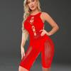 Bodystocking Transparent Sexy Dessous Sexiest Bodysuit Erotische Kostüme Einteiler Damenunterwäsche Rot Offener Schritt Porn Bodysuits