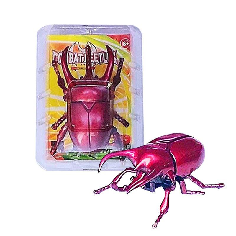 Educational Wind-up Rhinoceros Beetle Toy: Creative Fighting Insect Model for Kids' Observation & Relaxation