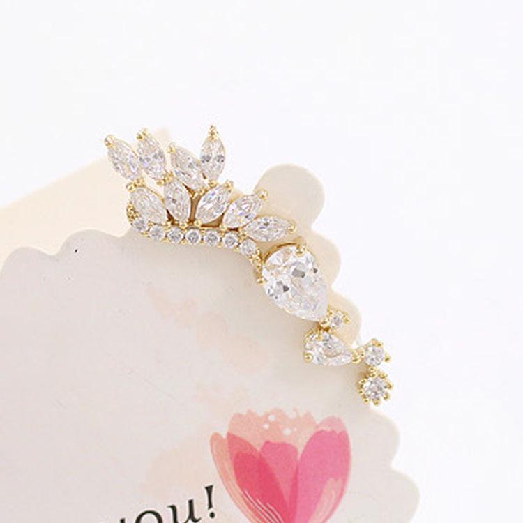 Korean Crystal Angel & Eagle Wings Butterfly Crescent Pearl Ear Cuff