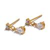Yhpup Small Delicate AAA Bling Cubic Zirconia Shiny Water Drop Charm Earrings Gold Color Stainless Steel Bijoux Jewelry Gift