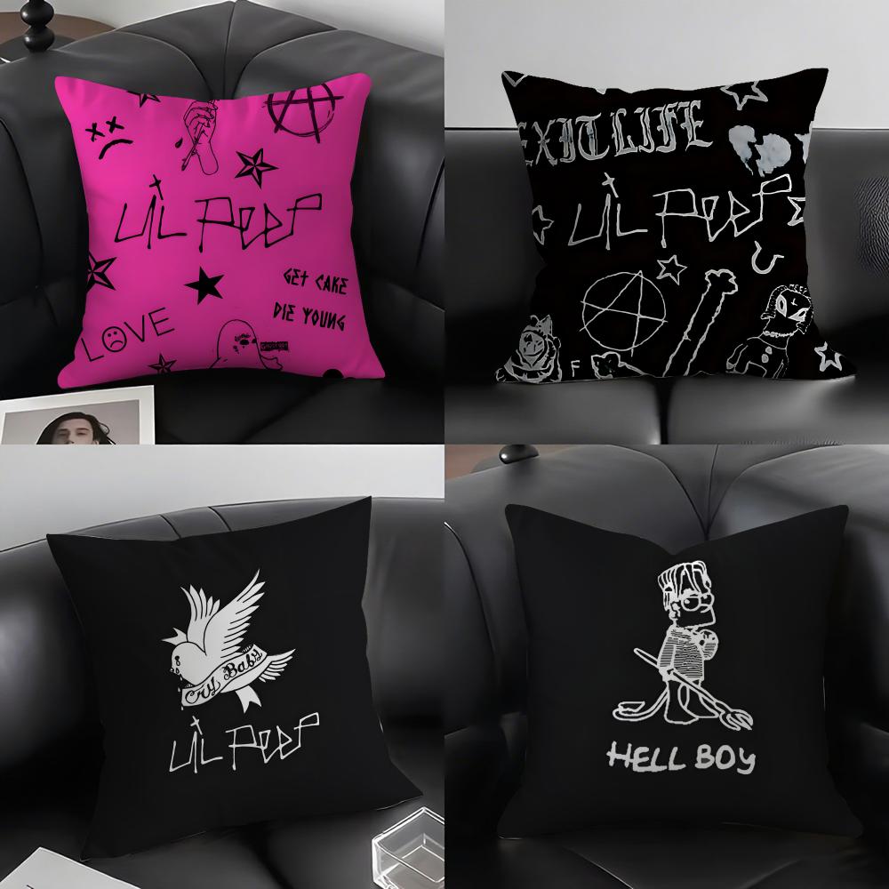 L-Lil Peepp Hells Boy Singer Cushion Cover Pillowcase Ultra Soft Skin Friendly Fabric Cloud Like Comfort & Concealed Zipper