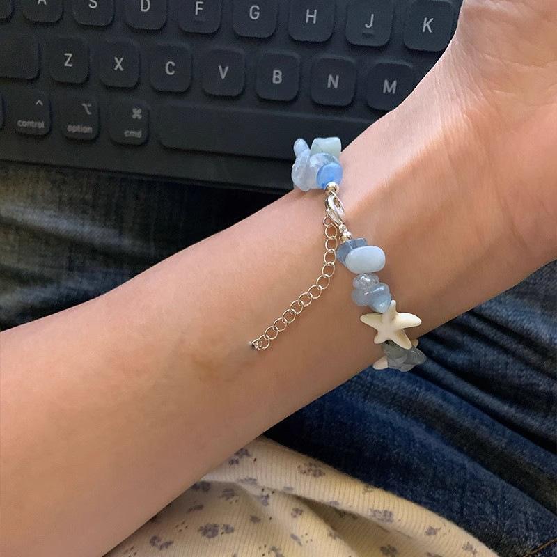 

Classic Boho Blue Starfish Beaded Bracelet For Women Summer Charm Shell Bracelet Handmade Adjustable Friendship Zircon