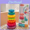 Colorful Plastic Rainbow Stacking Tower Toy For Toddlers Ages 1-2 Educational Fun
