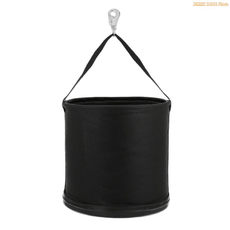 K1AE 12Inch Hard Bottom Tool Bag Canvas Utility Bucket Multiple Pockets Adjustable Shoulder Strap For Organized Storage