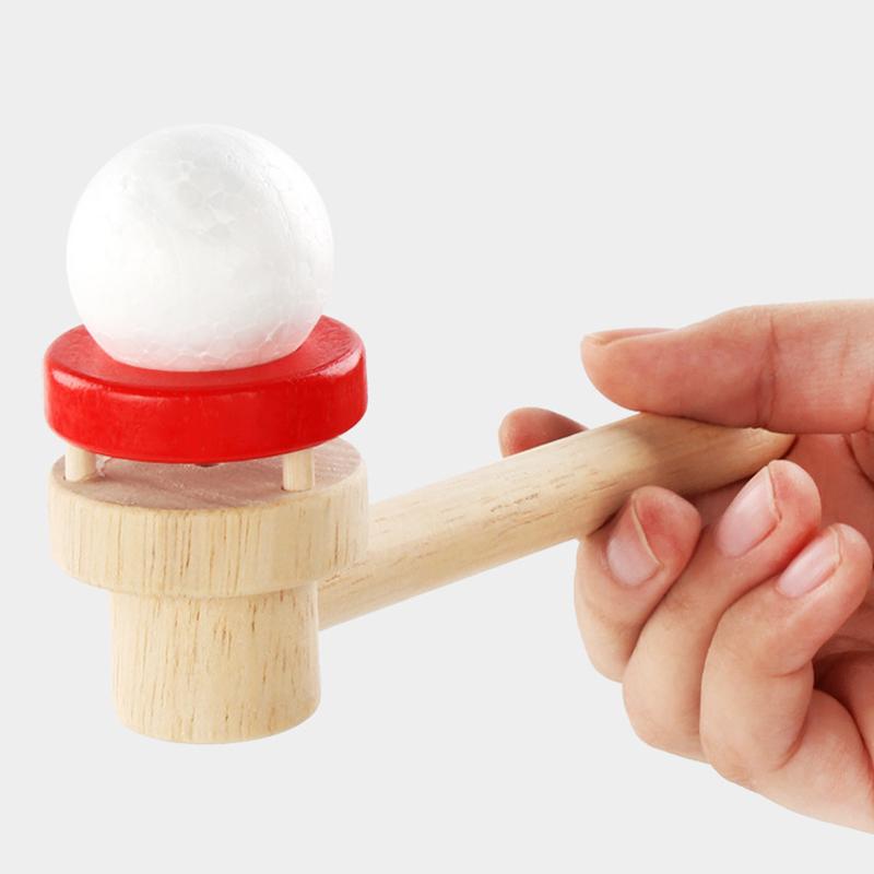 Wooden Hanging Ball Blower Intellectual Educational Blowing Floating Ball Parent-Unisex Game for Lung Capacity Training