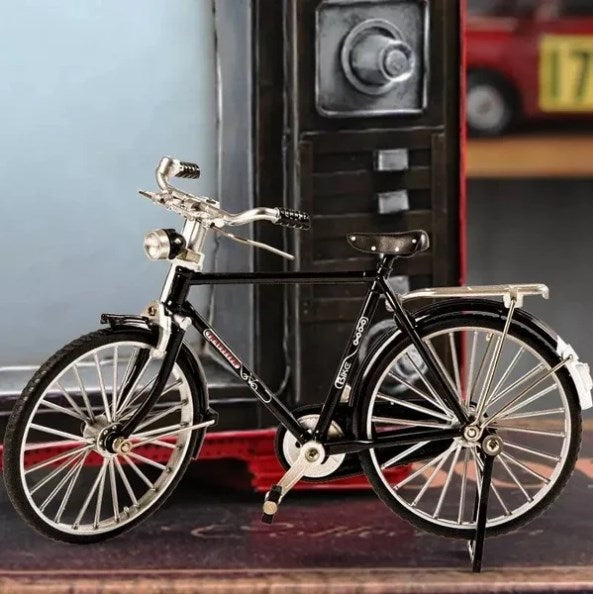 Model Alloy Retro Bike Diecast Decoration Model Metal Toy Black Bicycle Simulation Collection Gifts Toys for boys