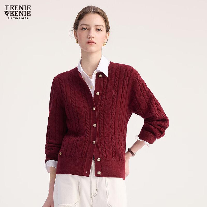 Teenie Weenie Women's Wool Blend Cable Knit Cardigan