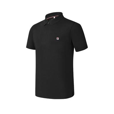 Athletics Tennis Series Logo Sun Protection Knitted Short Sleeve Polo Shirt Men Tops Deep-Black A11M523103F-BK