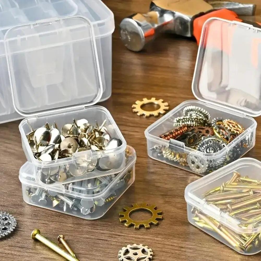 Clear Perler Beads Storage Boxes Large Capacity DIY Transparent Storage Box Durable Square Beads Storage Containers