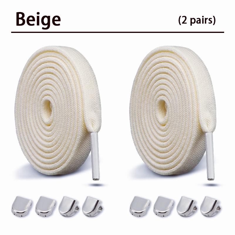 2Pair Double-layer elastic 8mm Flat Shoelace Shoes Accessories No Tie Shoe laces Quality Elastic Laces Sneakers Tennis Shoelaces