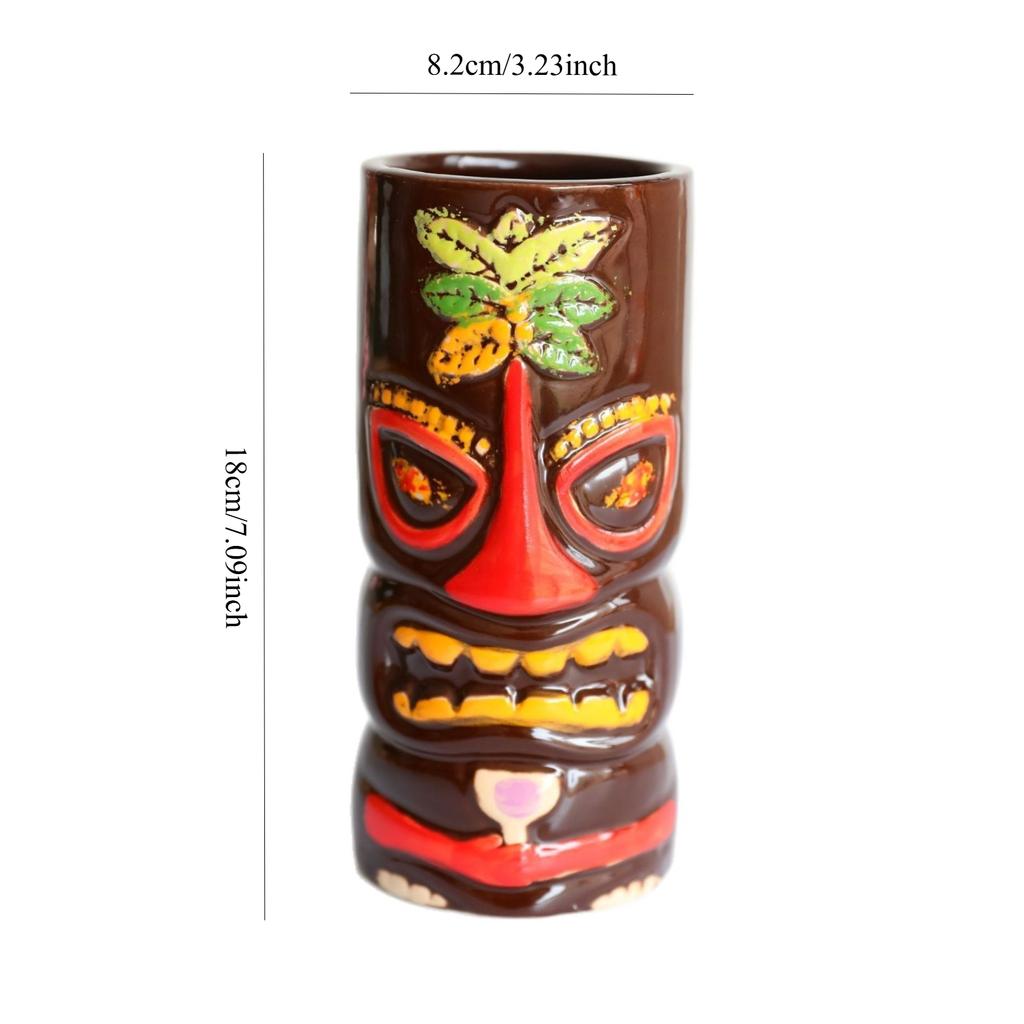 Tazza Tiki a Forma di Cocco Tazza in Ceramica per Festa Cocktail Estiva Bar sulla Spiaggia Decorazione a Tema Tiki Hawaiano