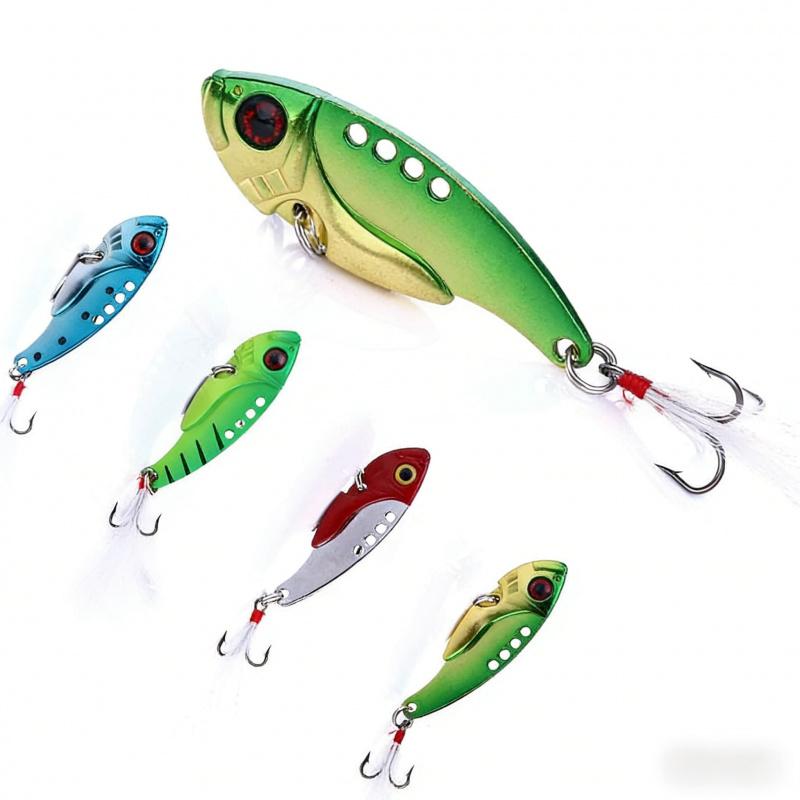 Metal FeatherVIBLuya Bait8Number Hook11G5.5CMBionic Fake Bait for Freshwater and Saltwater Fishing, Special for Bass and Red Sna
