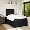 Exclusive House - Slatted Bed Base with Black Velvet Mattress 120x190 Cm