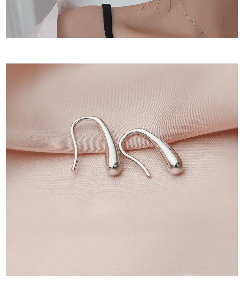 S925 Sterling Silver Women's Simple Korean Style Water Drop Stud Earrings for Sleeping