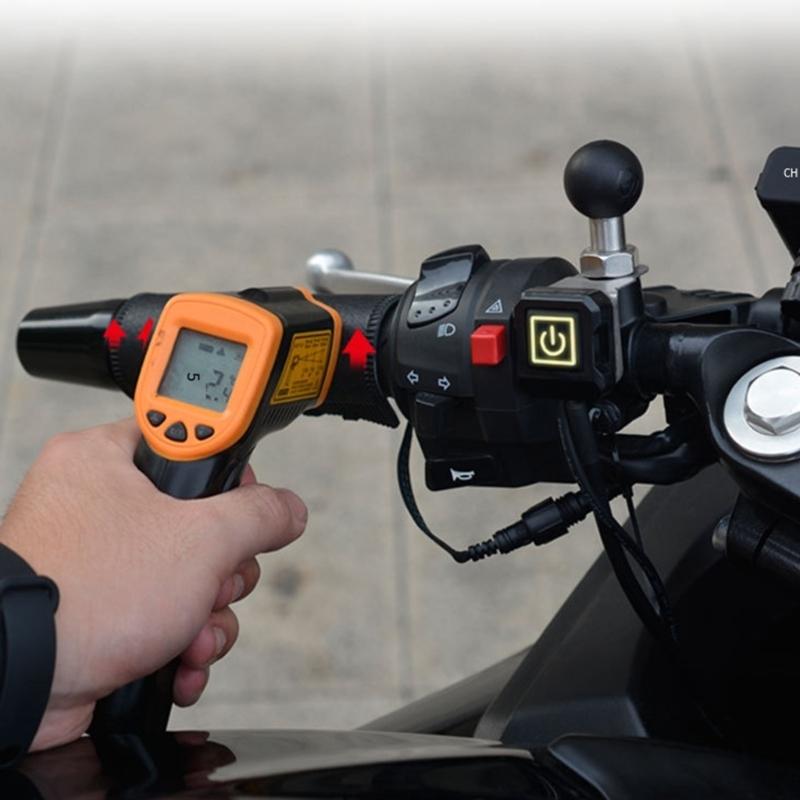 Motorcycle Electric Heated Grips Scooter Moped Bar Hand Warmer Cover Adjustable Temp Hot Handlebar USB Charging 1 Pair