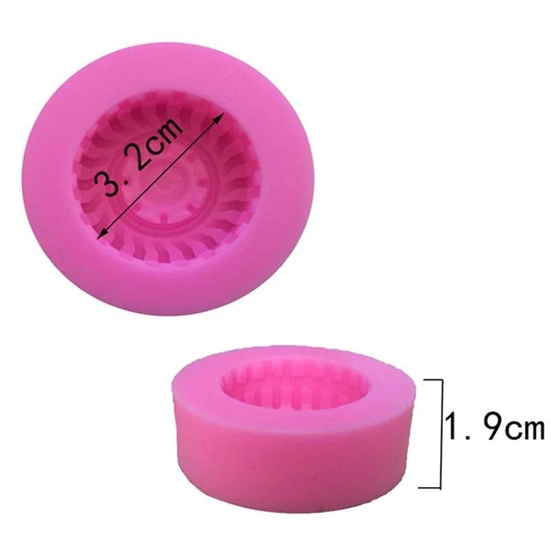 Round Tire Shape Silicone Mold Fondant Cake Decorating Tools 3D Car Wheels Chocolate Molds Handmade Soap Mold