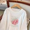 Plus Size Women's Knit Shirt, Round Neck, Loose Fit, Bust 150/160, Mid-Length