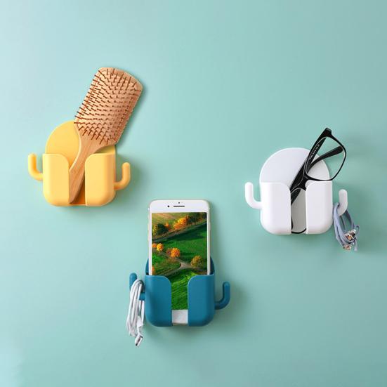 Soporte de control remoto para montaje en pared, autoadhesivo, ABS, sin taladros, fácil de instalar, soporte de carga para teléfono móvil para el hogar