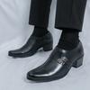 Neue Britische Herren Spitzschwarze Absatzsteigernde Lackleder Schuhe Männliche Hochzeitsanzug Formelle Schuhe Zapatillas Hombre