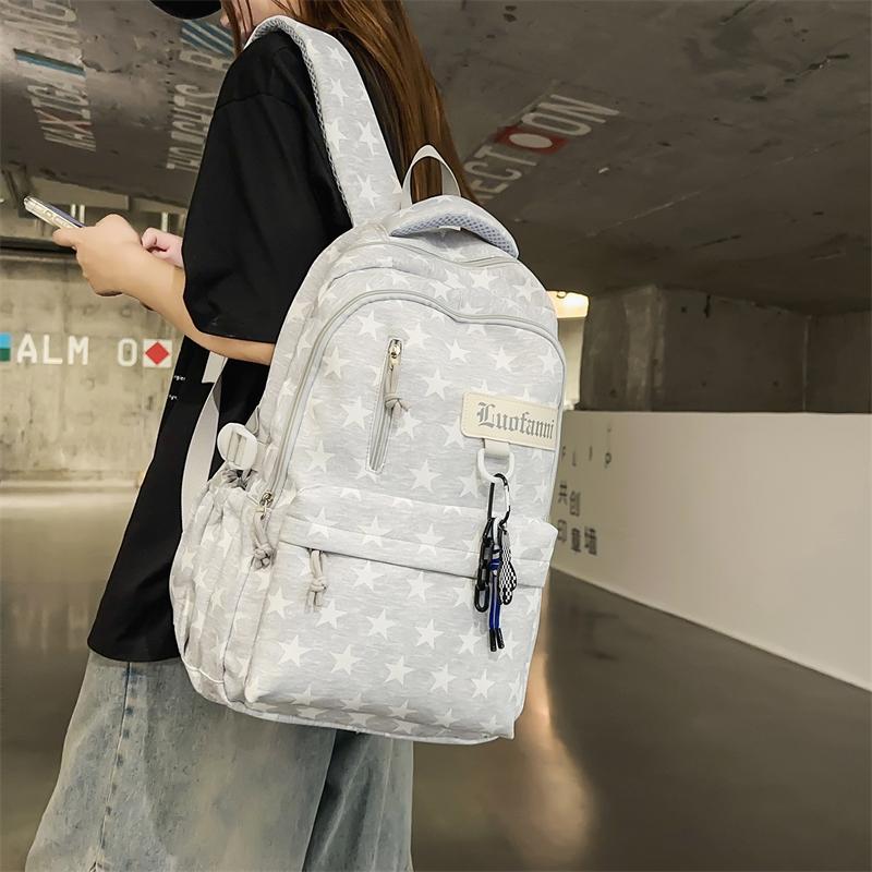 College Style Student Schoolbag Star Printed Large Capacity Backpack