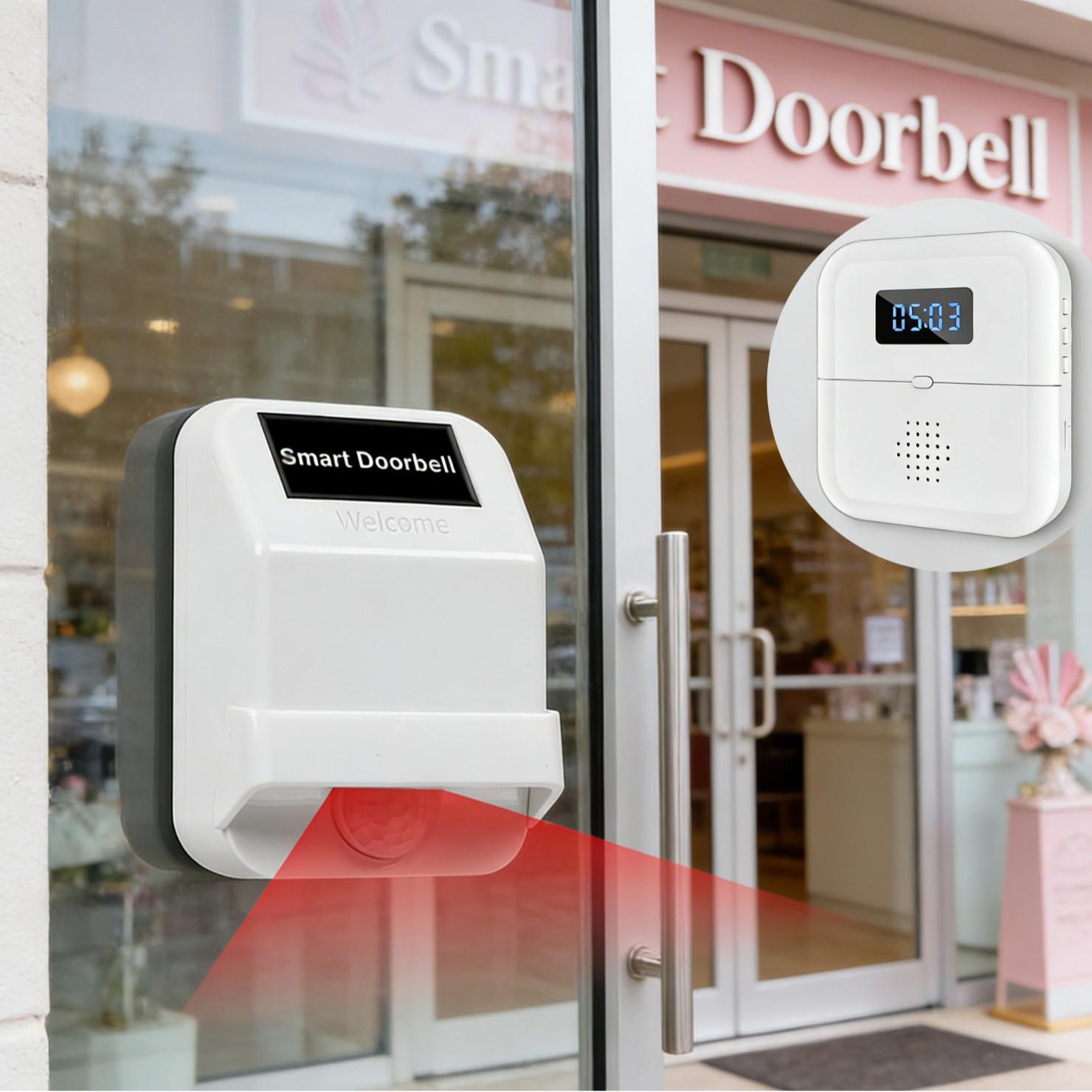 

High Volume Infrared Sensor Electronic Welcoming Doorbell for Shops and Commercial Spaces Transmitter (Pairing Required)