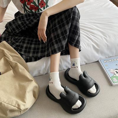 Fashion Thick Animal Platform Slides Summer Woman Slippers Indoor Kawaii House Height Sandals Home Shoes for Women 2024 Cute Normal Shoe
