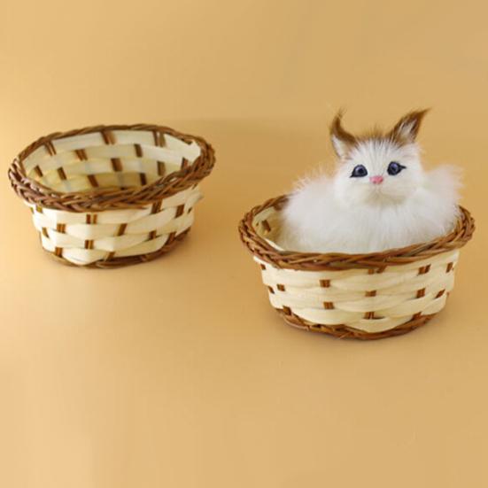 Lovely Simulation Animal Doll Plush Mini Basket Cat Rabbit Dog Kids Xmas Toy