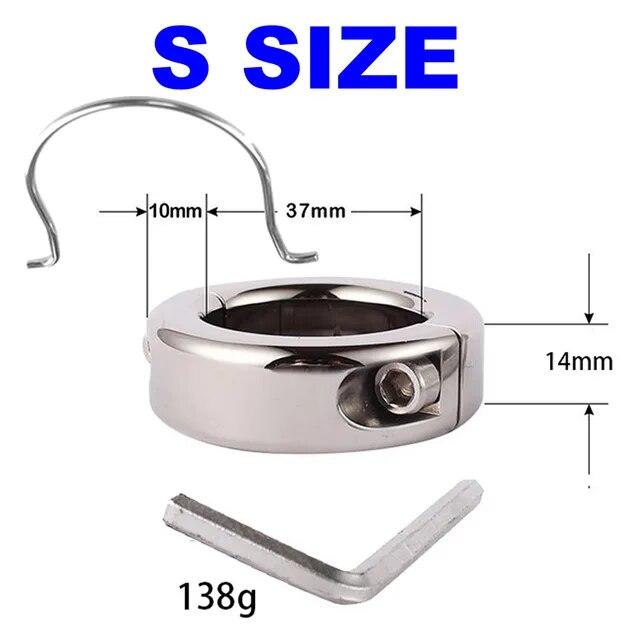 Testicle Clamp Heavy Duty Chastity Cock Ring Sex Toys Male Penis Ring Stretcher Scrotum Stimulation Lock Training Device Metal
