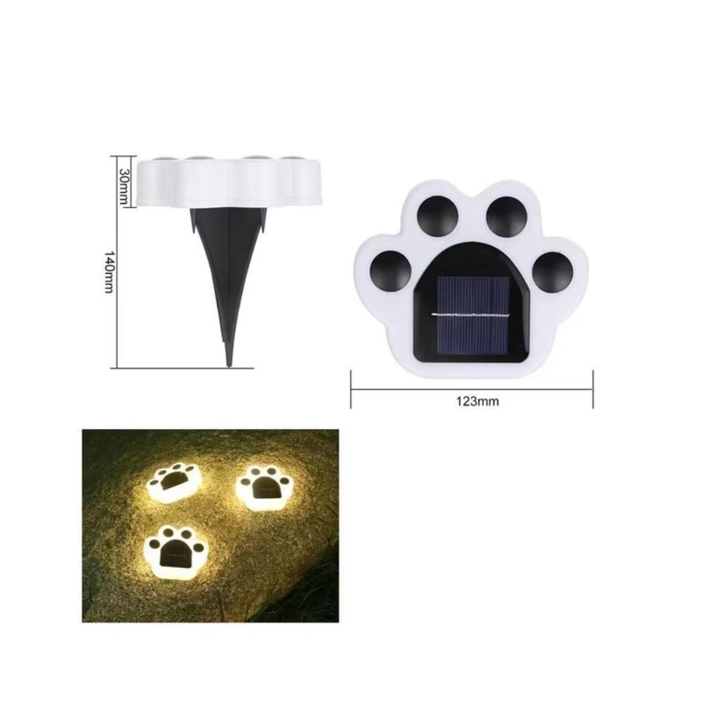 Outdoor Colorful LED Solar Light Cartoon Bear Paw Print Solar Light Ground Buried Lawn Light LED Street Path Decoration