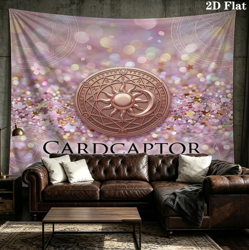 Cardcaptor Sakura Wall Tapestry Aesthetic Wall Hanging Printed Fabric Blanket Decorative Tapestries For Bedroom Living Room Home Decor