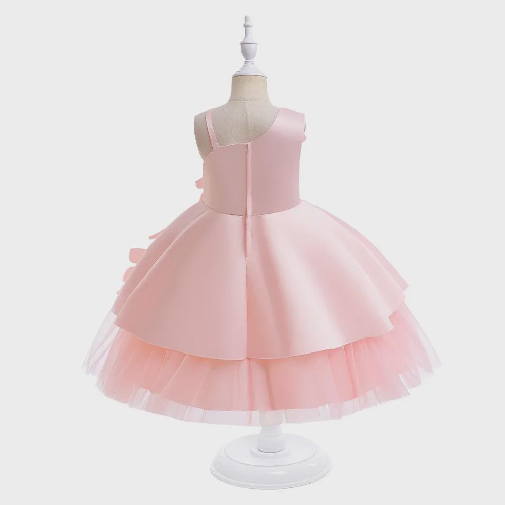 Kwiatowa tiulowa sukienka księżniczki na jedno ramię dla dziewczynek