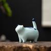 Handgefertigte Keramik-Katze Tee-Haustier Niedliche Tierfigur für Gongfu Teezeremonie Heimschreibtischdekoration Meditationsgeschenk