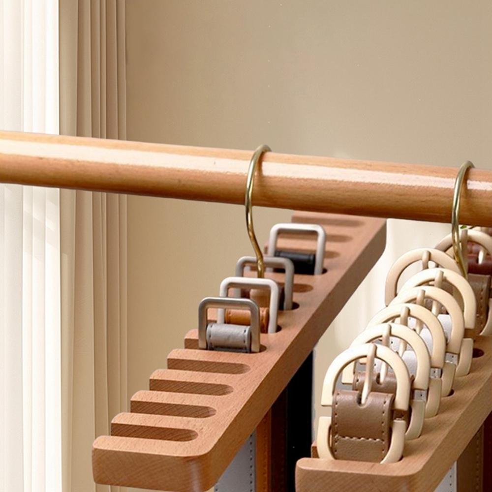 Beechwood Belt Tie Organizer 14 Slots Space Saving Wardrobe Waist Belt Hanger