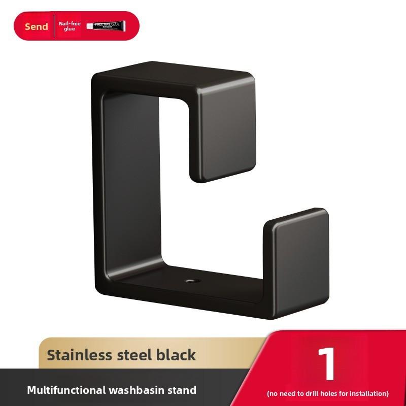 Stainless Steel Sink Hook With Adhesive Mounting For Bathroom And Toilet Storage