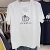 White Printed Short-sleeved New T-shirt Korean Style Loose Summer Cartoon Cotton Top Versatile