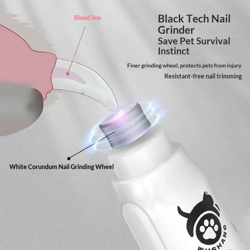 Pet Nail Grinder Electric Trimmer for Cats & Dogs, Grooming Nail Clippers, Nail Cleaner & Cutter, Quiet Low-Noise Design