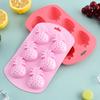 Pack of 4 Silicone Fruit Shaped Ice Molds Strawberry Watermelon Pineapple Lemon Mould for Creative Baking