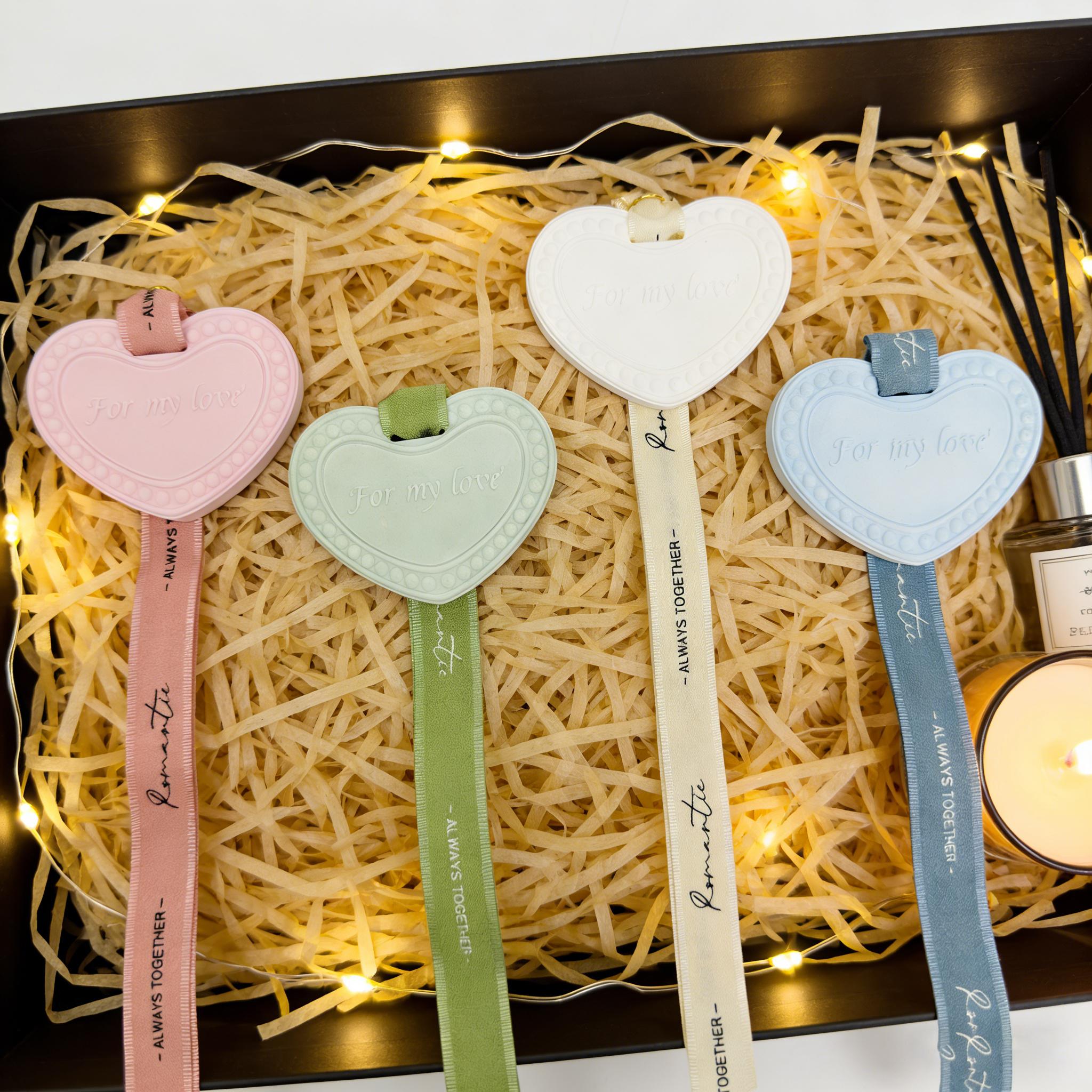 Clearance 16Pcs Heart Shape Aroma Gypsum Tablets Long Lasting Scent Diffuser Stone Wardrobe Car Decor Hot Sale 16Pcs Free Shipping